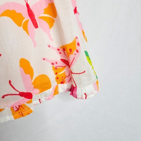 LILLY PULITZER Nikita Skirt BUTTERFLY DERBY PRINT WHITE PINK ORANGE GREEN size 6 - Picture 3 of 7